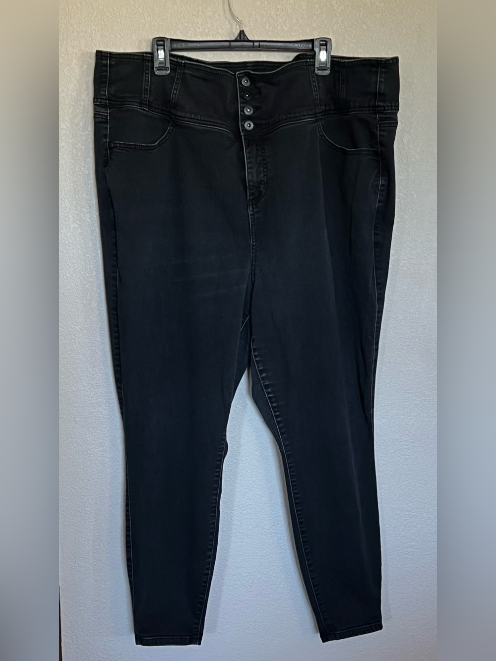 Torrid Black Corset Skinny Jeans Button Front